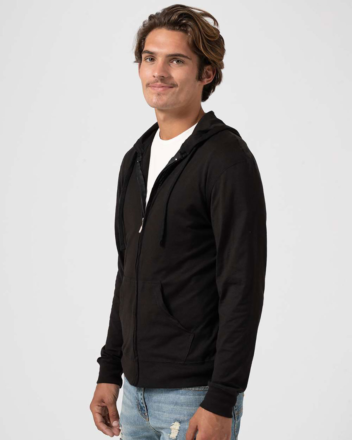 Tultex 260 Unisex Beach Full-Zip Hooded Long Sleeve T-Shirt view 3
