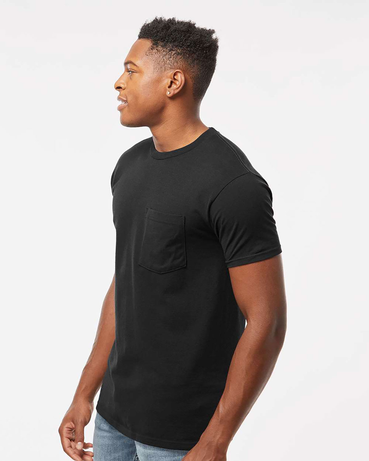 Tultex 293 Unisex Heavyweight Jersey Pocket T-Shirt view 3