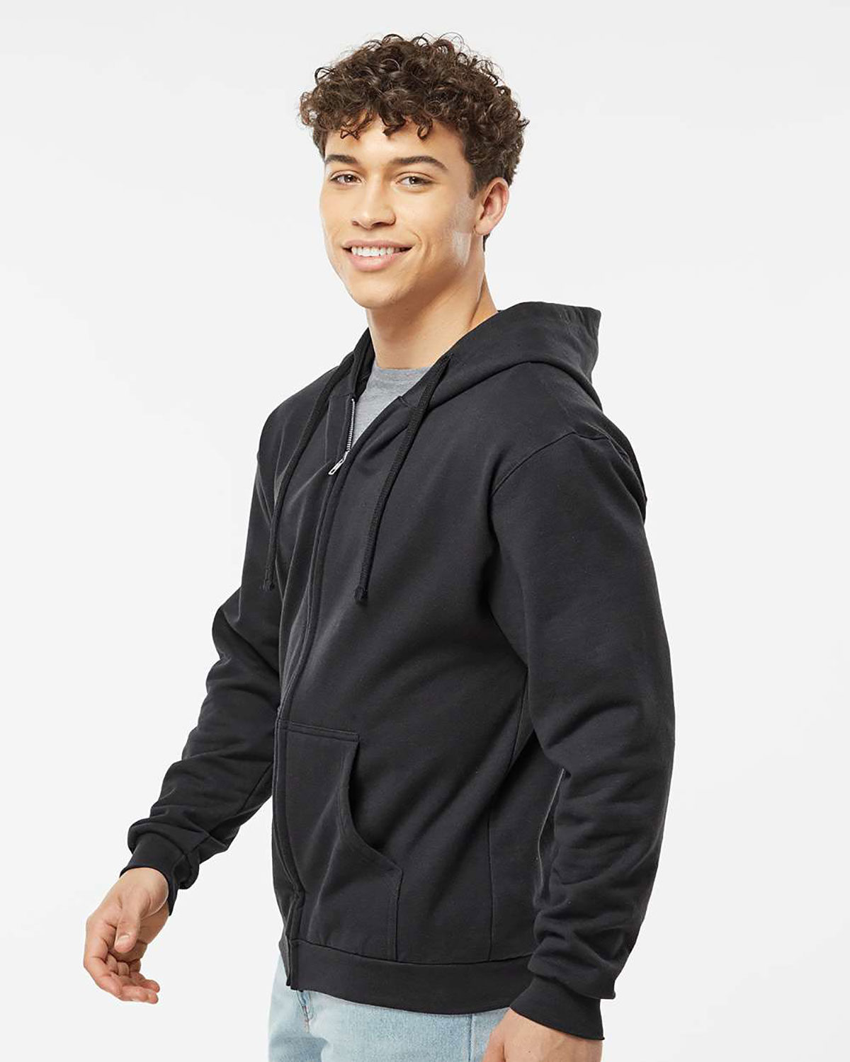 Tultex 331 Unisex Full-Zip Hooded Sweatshirt view 3