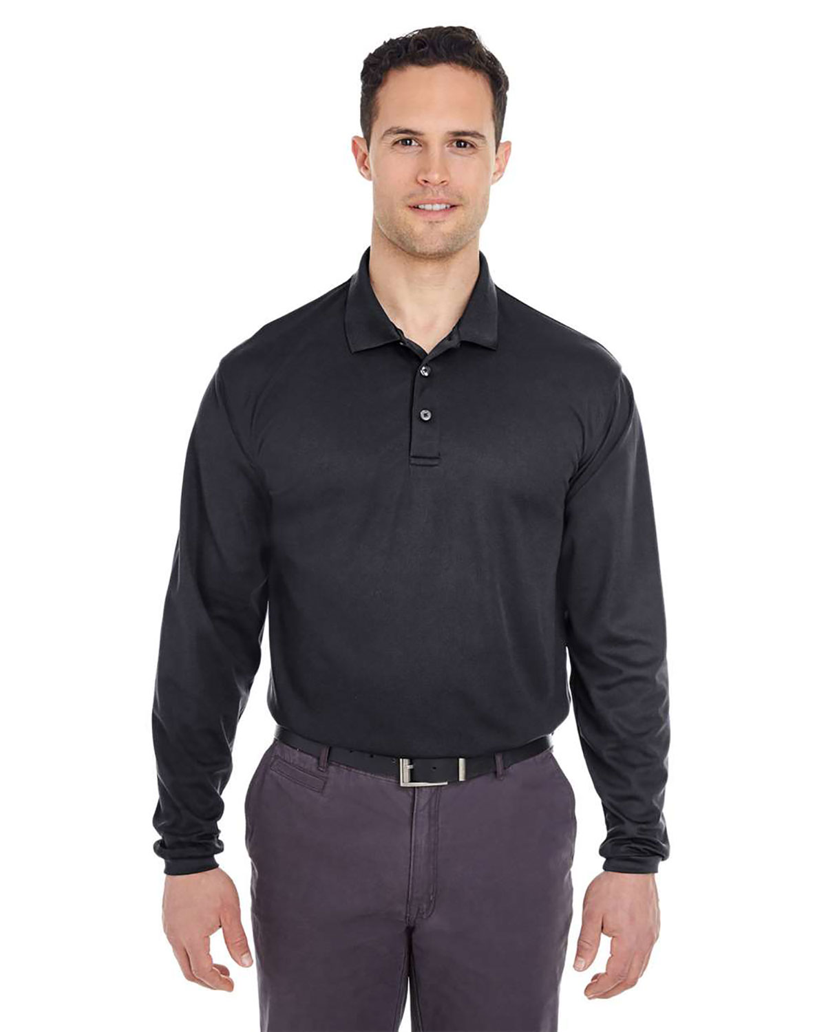 UltraClub 8210LS Men's Cool & Dry Long Sleeve Mesh�Piqu� Polo