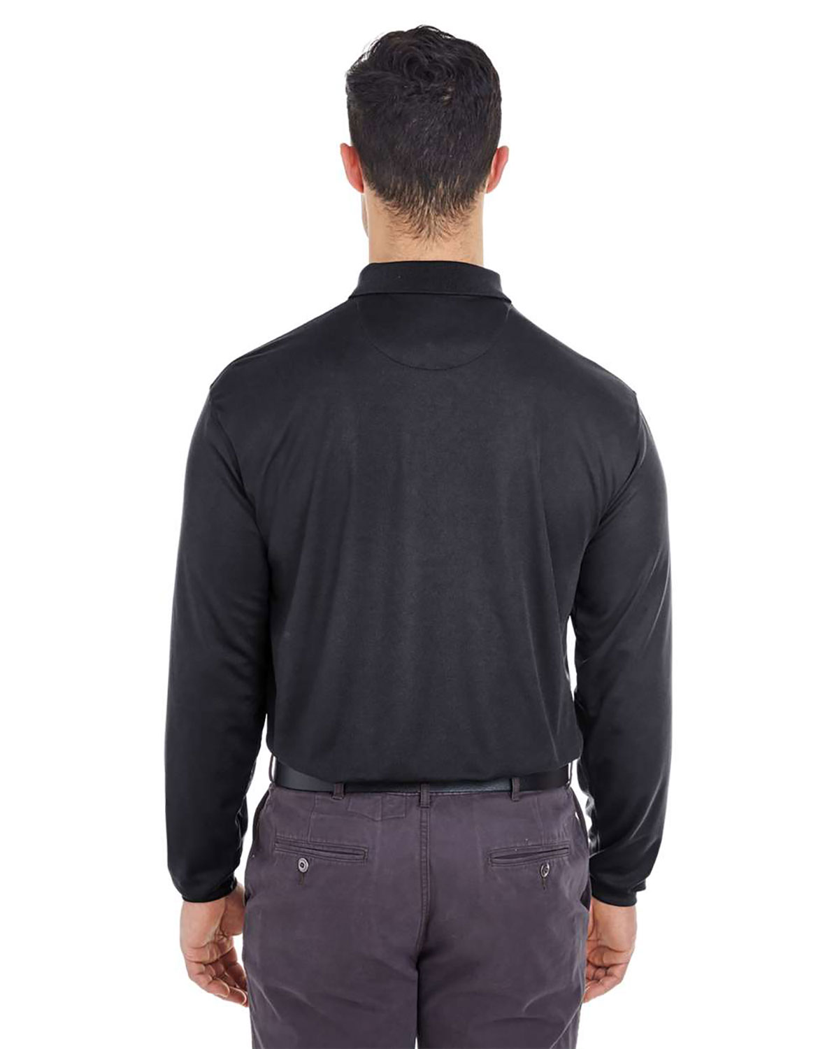 UltraClub 8210LS Men's Cool & Dry Long Sleeve Mesh�Piqu� Polo view 2