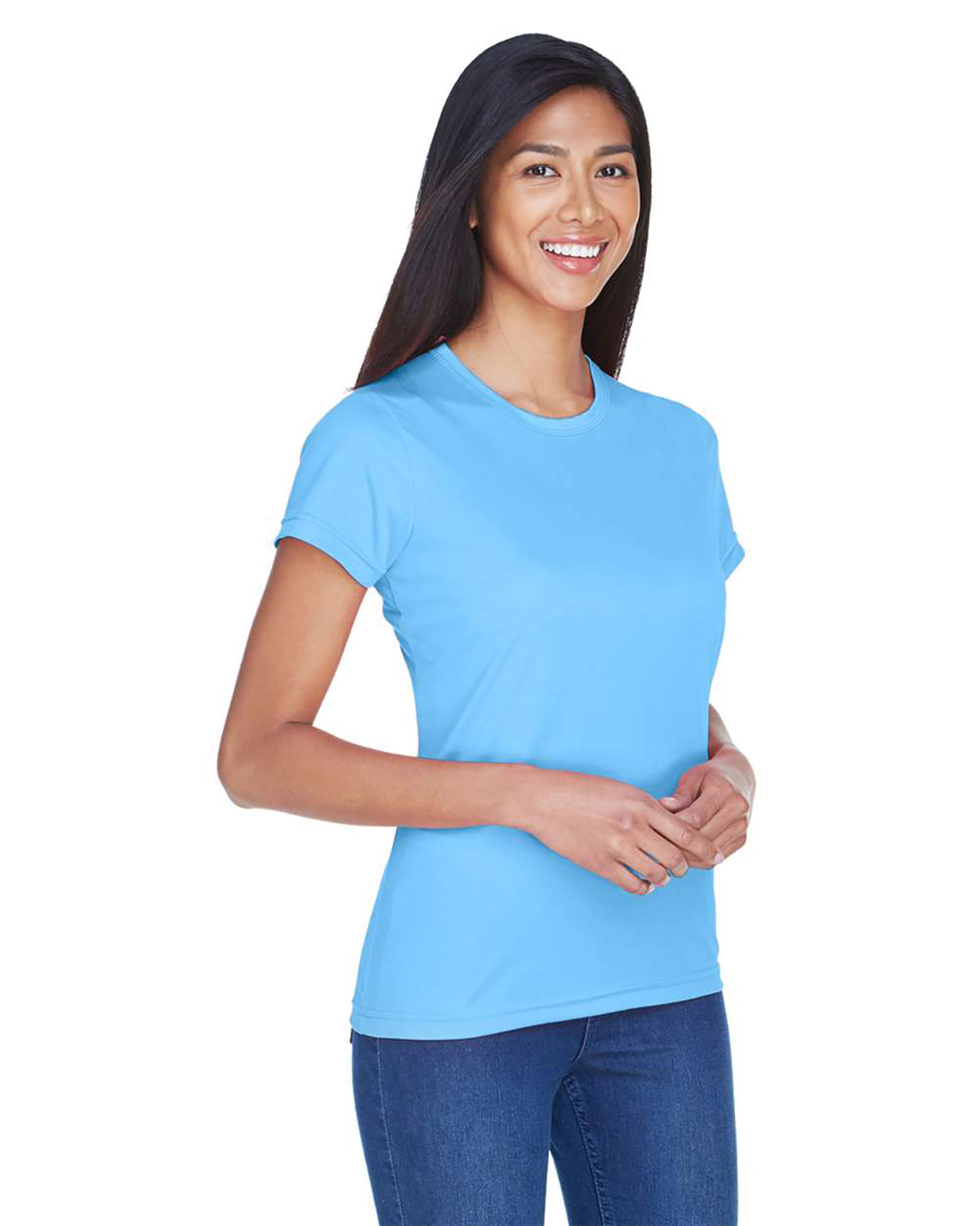 UltraClub 8420L Women's Cool & Dry Sport Performance Interlock T-shirt view 3