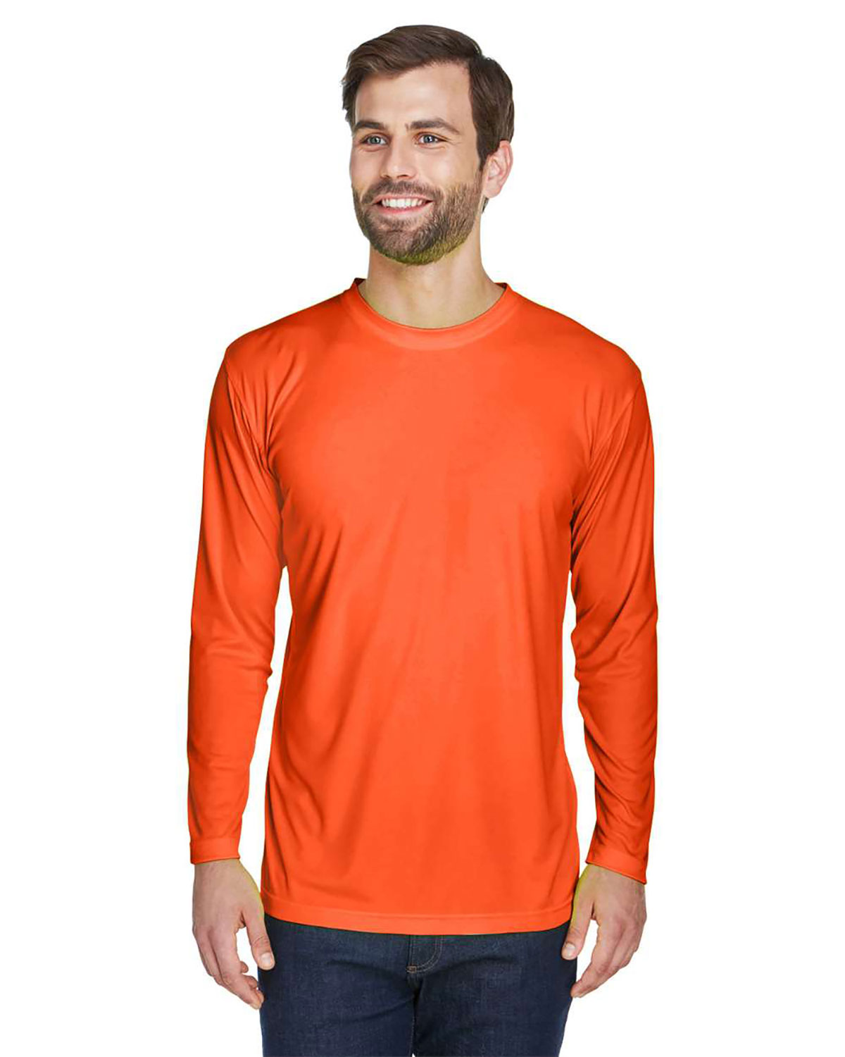 UltraClub 8422 Men's Cool & Dry Sport Long Sleeve Performance Interlock T-Shirt