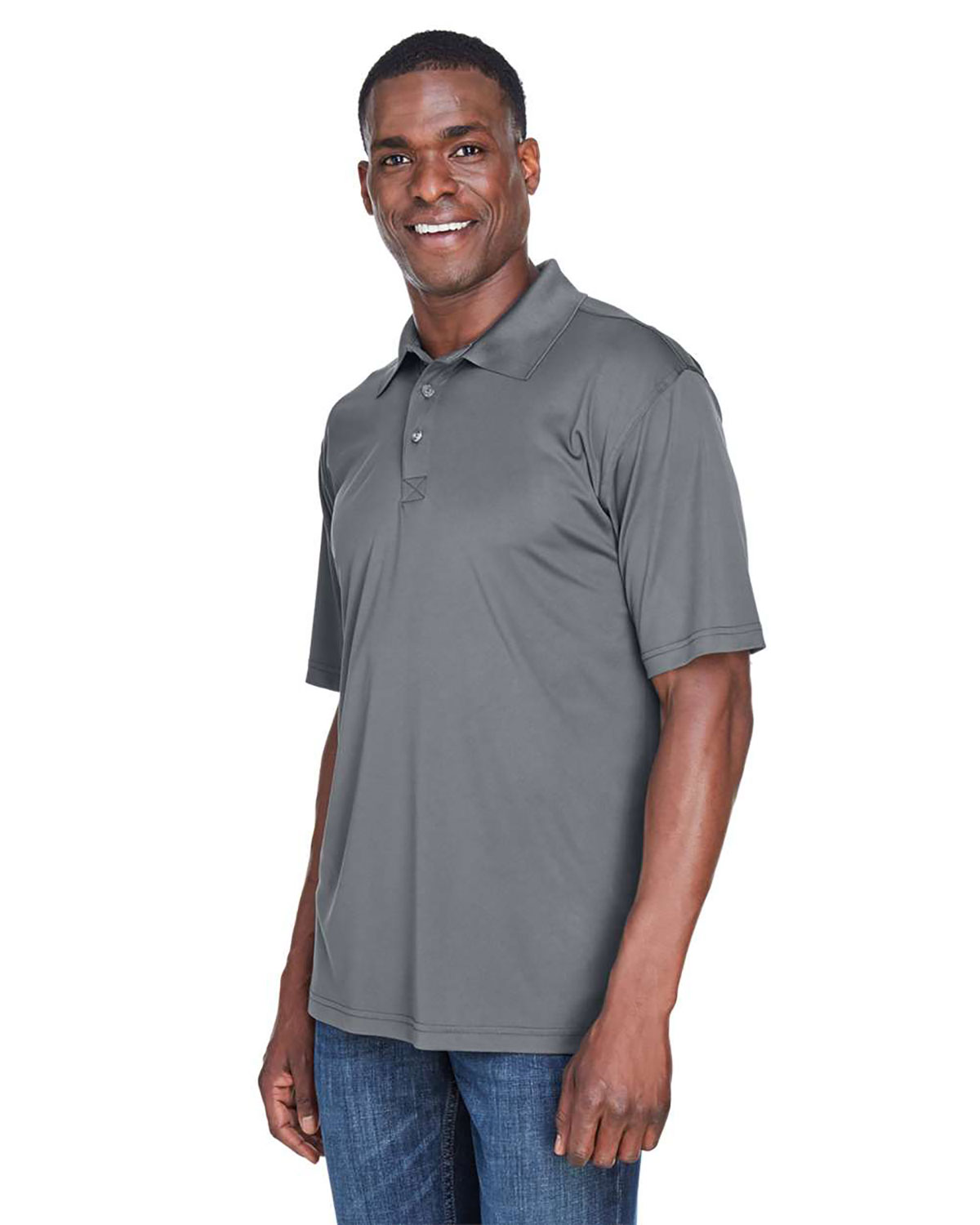 UltraClub 8425 Men's Cool & Dry Sport Performance Interlock Polo view 3