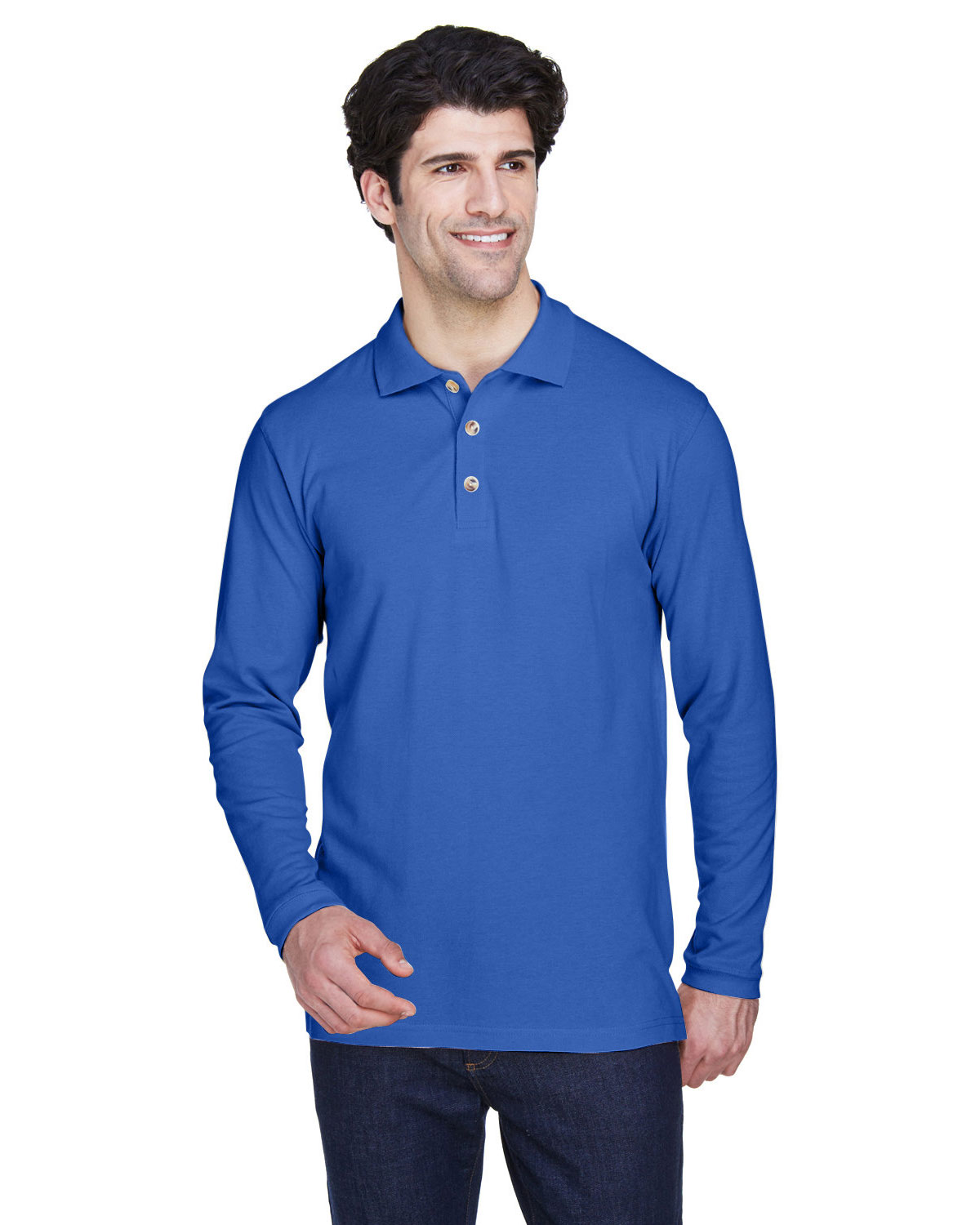 UltraClub 8532 Men LongSleeve Classic Pique Polo | GotApparel.com