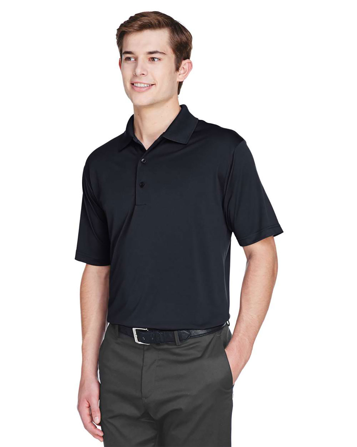 UltraClub 8610 Men's Cool & Dry 8-Star Elite Performance Interlock Polo view 3