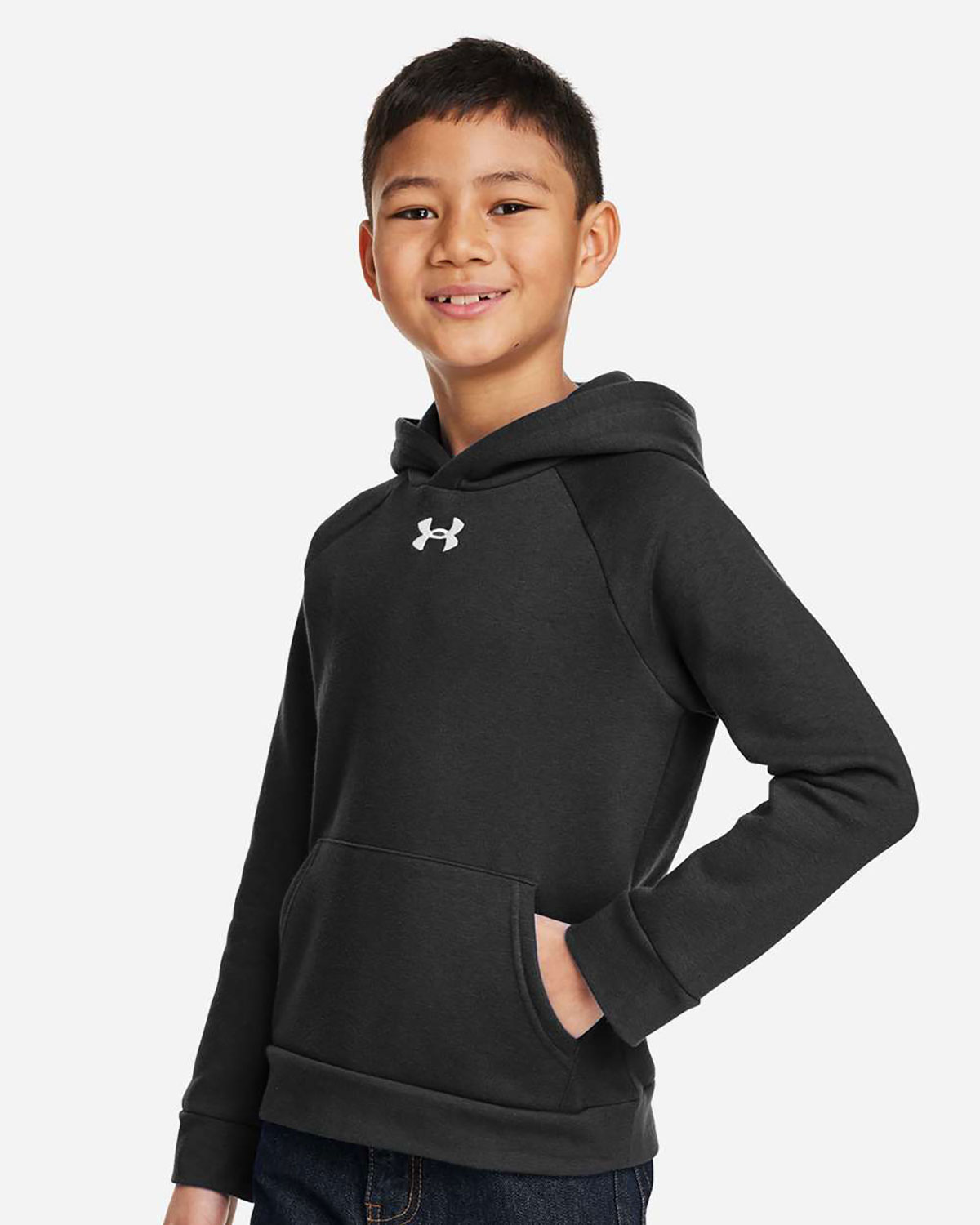 Under Armour 1379792 Youth Rival Fleece Hooded Sweatshirt view 3