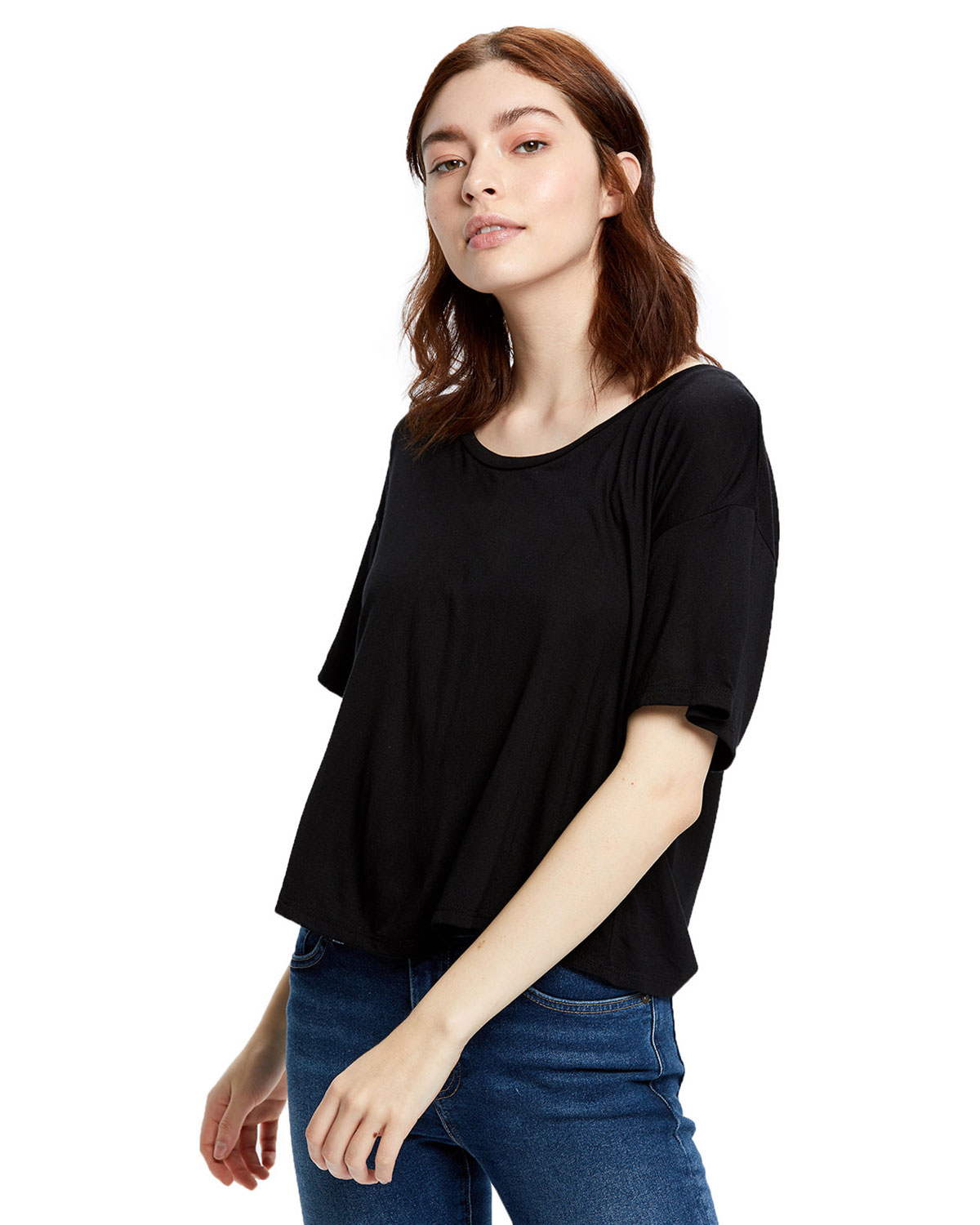 US Blanks US309 Women's Boxy Open Neck Tee