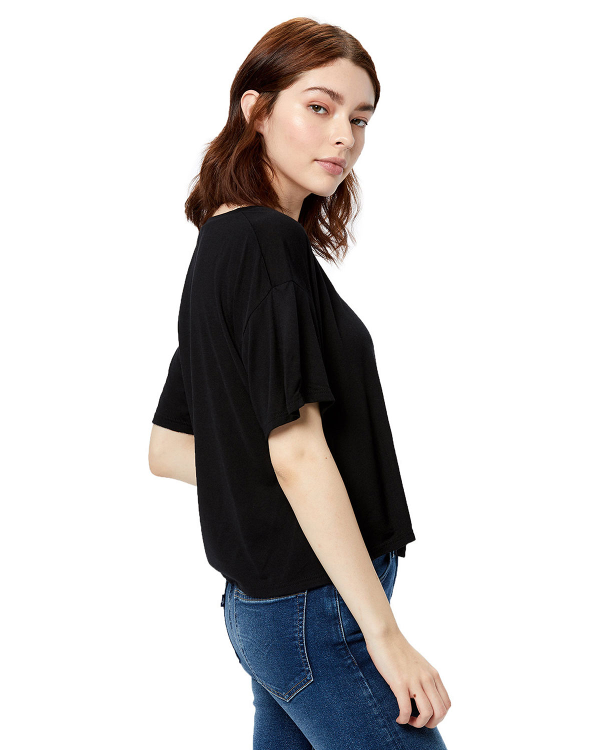 US Blanks US309 Women's Boxy Open Neck Tee view 3