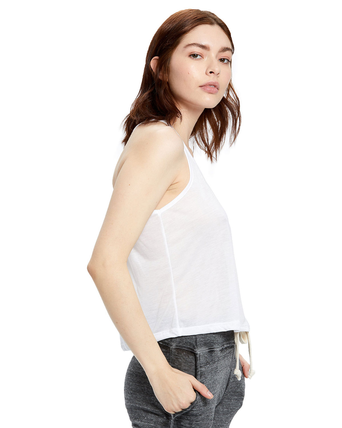US Blanks US510 Women's Sheer Cropped Racer Tank Top view 3
