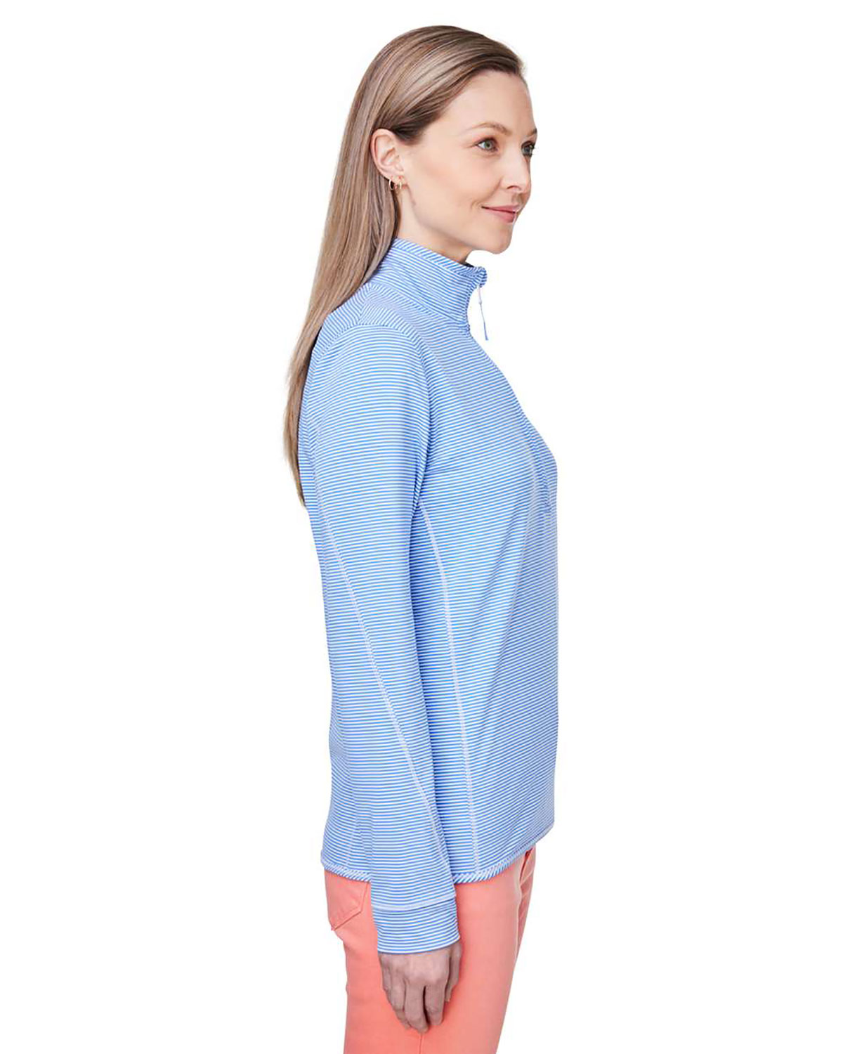 vineyard vines K002521 Women's Microstripe Sankaty Half-Zip Pullover view 3