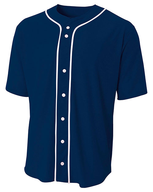 A4 A4N4184 Short Sleeve Full-Button Baseball Top at GotApparel