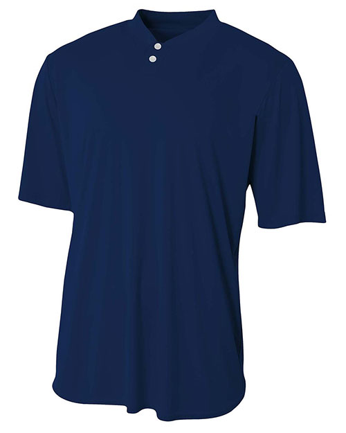 A4 N3143 Adult Tek 2-Button Henley Jersey at GotApparel