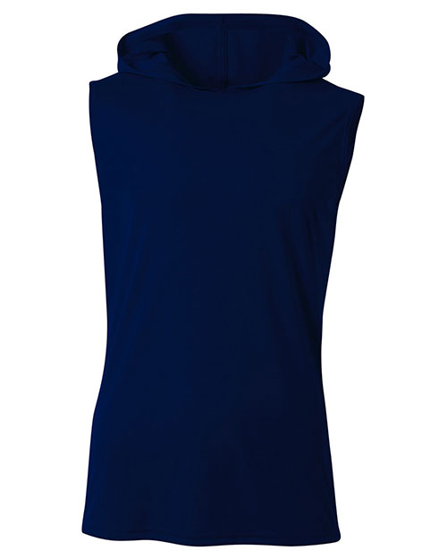 A4 N3410 Men Sleeveless Hooded Tee at GotApparel