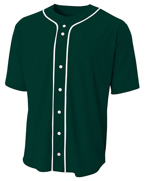 A4 NB4184 Boys Short-Sleeve Full Button Baseball Top at GotApparel