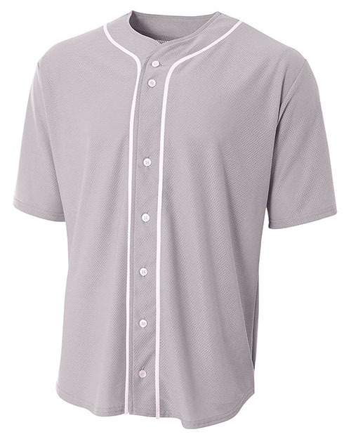 A4 NB4184 Boys Short-Sleeve Full Button Baseball Top at GotApparel