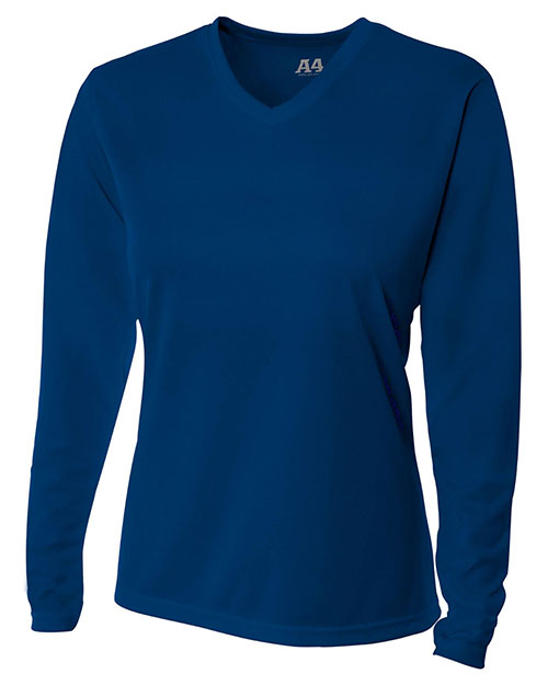 A4 NW3255 Women Textured Tech Long-Sleeve Tee at GotApparel