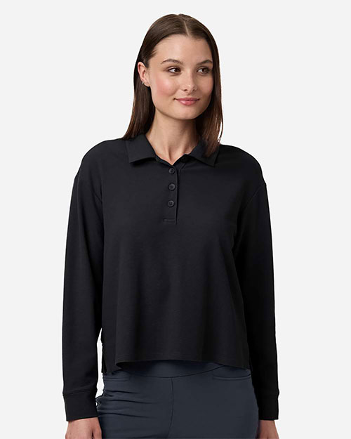 Adidas A1008 Women's Beyond Long Sleeve Loose Polo at GotApparel