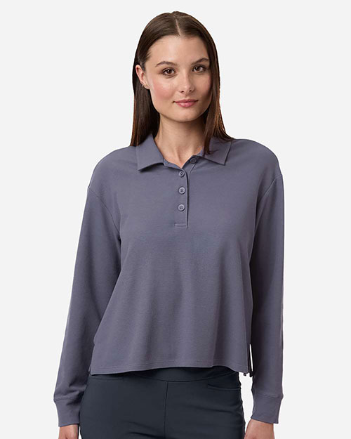 Adidas A1008 Women's Beyond Long Sleeve Loose Polo at GotApparel