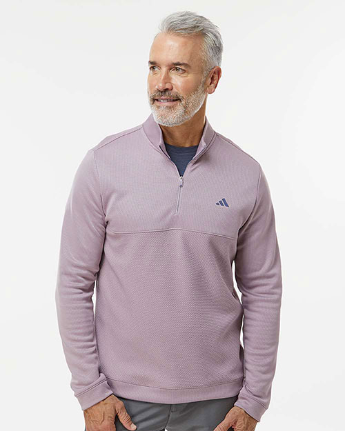 Adidas A2001 Men's Ultimate365 Textured Quarter-Zip Pullover at GotApparel
