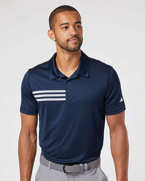 Adidas A324 Men 3-Stripes Chest Polo at GotApparel