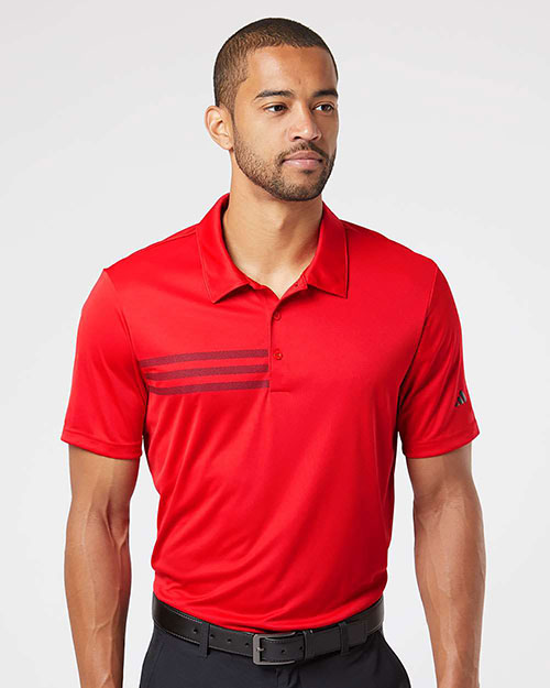 Adidas A324 Men 3-Stripes Chest Polo at GotApparel