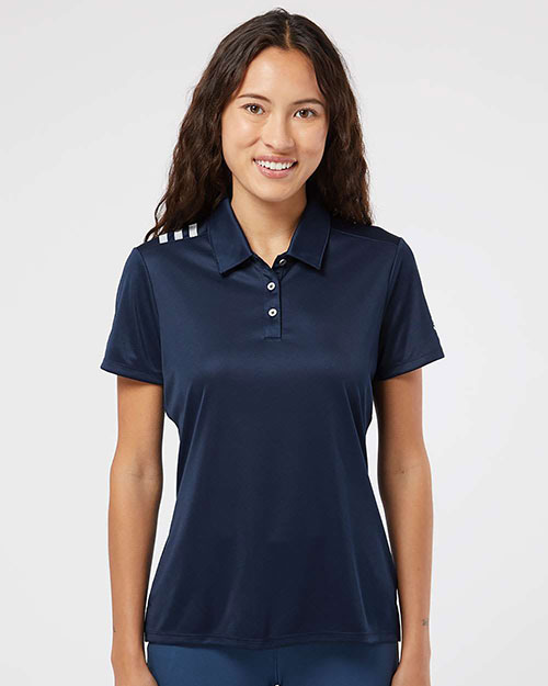 Adidas A325 Women 's 3-Stripes Shoulder Polo at GotApparel