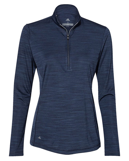 Adidas A476 Women 's Lightweight Mélange Quarter-Zip Pullover at GotApparel