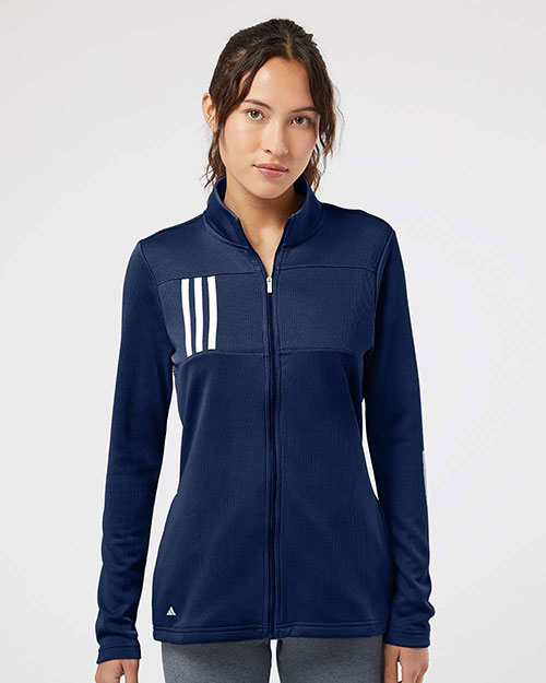 Adidas A483 Women 's 3-Stripes Double Knit Full-Zip at GotApparel