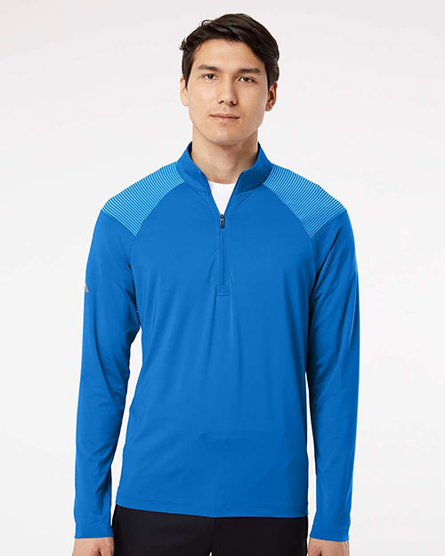 Adidas A520 Men Shoulder Stripe Quarter-Zip Pullover at GotApparel