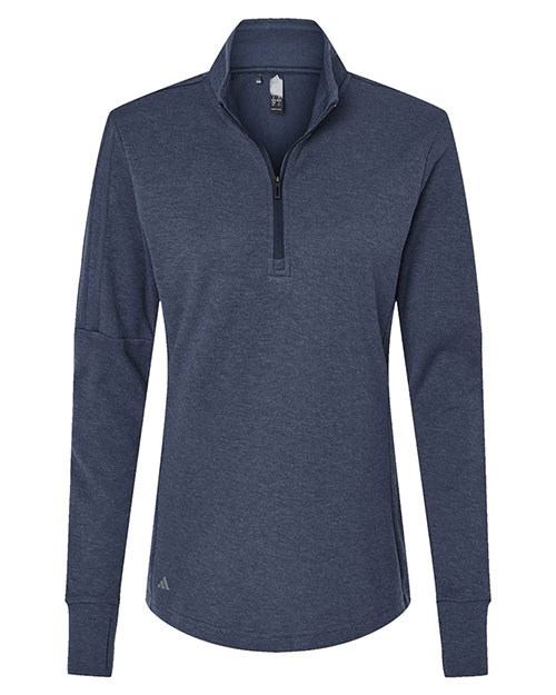 Adidas A555 Women 's 3-Stripes Quarter-Zip Sweater at GotApparel
