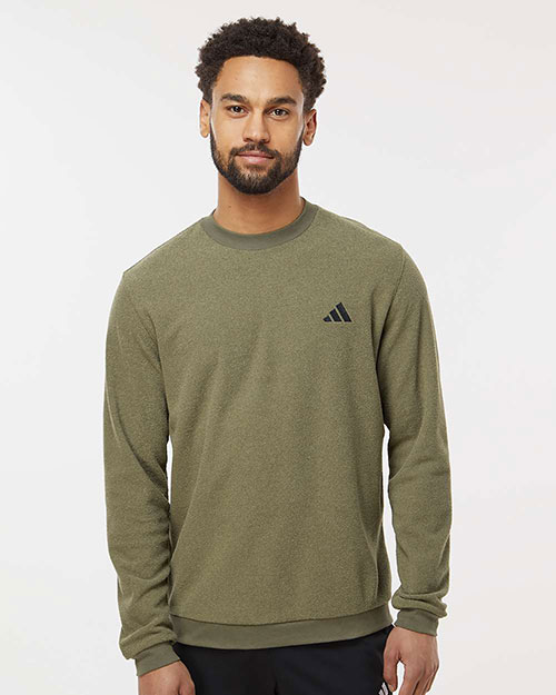 Adidas A586 Men's Terry Loop Crewneck Sweatshirt at GotApparel