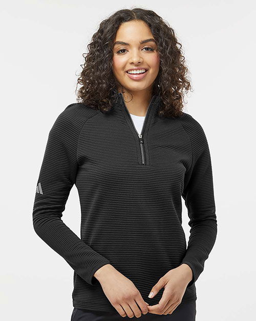 Adidas A589 Women's Spacer Quarter-Zip Pullover at GotApparel