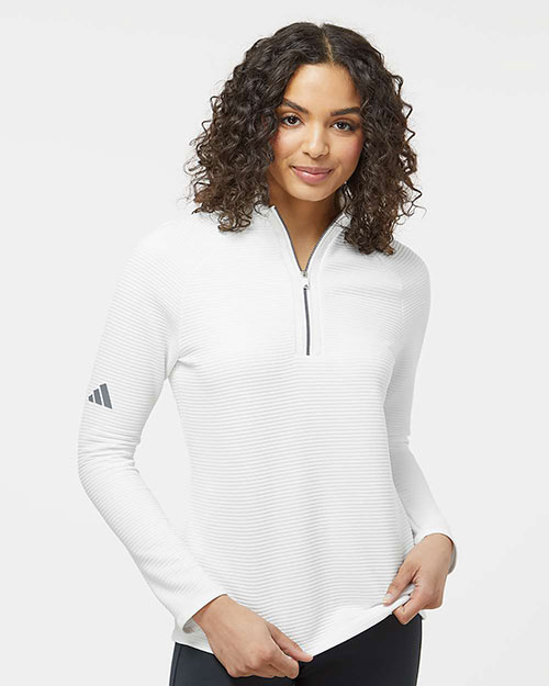 Adidas A589 Women's Spacer Quarter-Zip Pullover at GotApparel