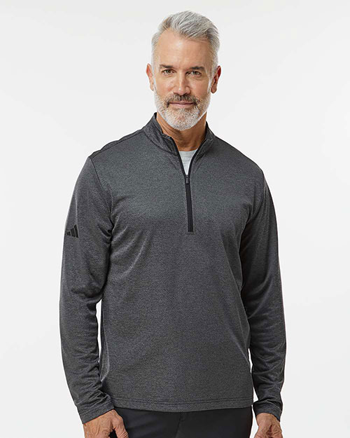 Adidas A593 Men's Space Dyed Quarter-Zip Pullover at GotApparel
