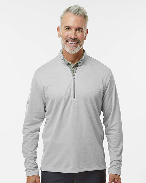 Adidas A593 Men's Space Dyed Quarter-Zip Pullover at GotApparel