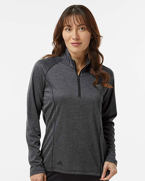 Adidas A594 Women's Space Dyed Quarter-Zip Pullover at GotApparel