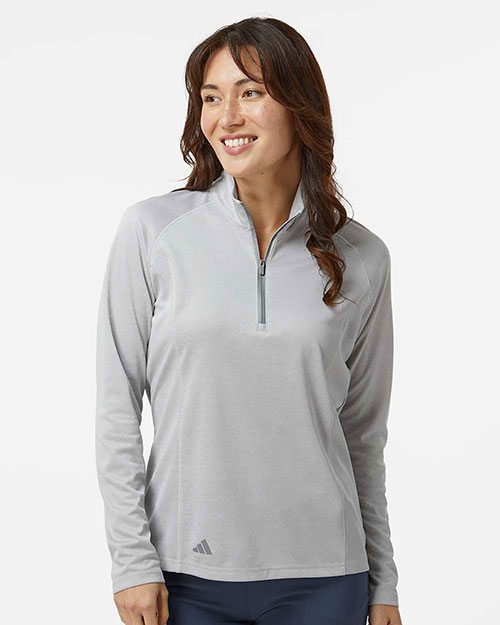 Adidas A594 Women's Space Dyed Quarter-Zip Pullover at GotApparel