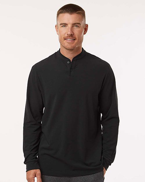Adidas A597 Men's Henley Long Sleeve T-Shirt at GotApparel