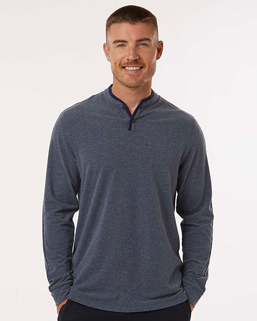 Adidas A597 Men's Henley Long Sleeve T-Shirt at GotApparel