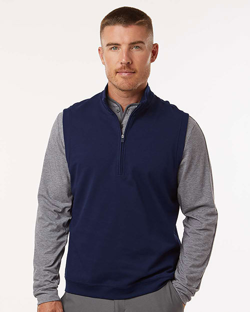 Adidas A599 Men's Club Quarter-Zip Vest at GotApparel