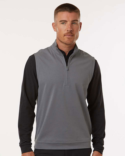 Adidas A599 Men's Club Quarter-Zip Vest at GotApparel