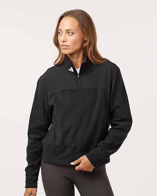 Adidas A601 Women's Fleece Quarter-Zip Pullover at GotApparel