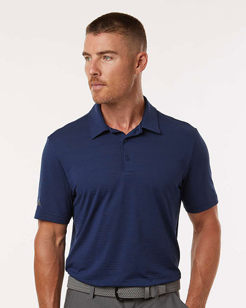 Adidas A704 Men's Textured Stripe Polo at GotApparel