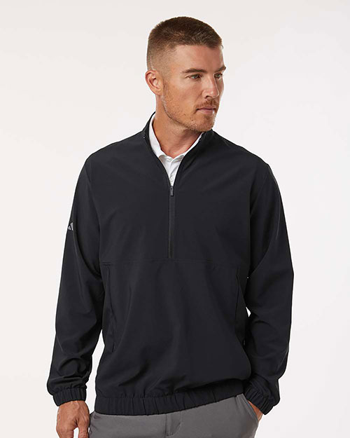 Adidas A705 Men's Stretch Woven Half-Zip Pullover at GotApparel
