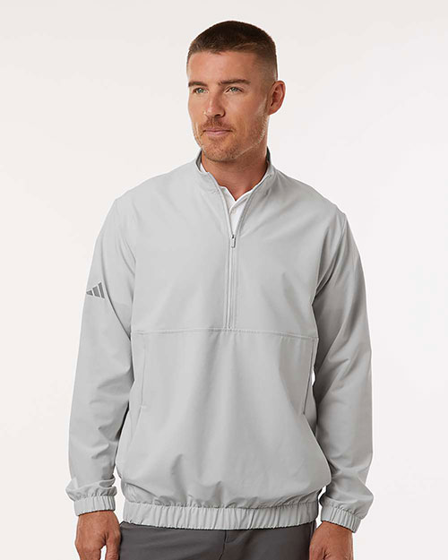 Adidas A705 Men's Stretch Woven Half-Zip Pullover at GotApparel