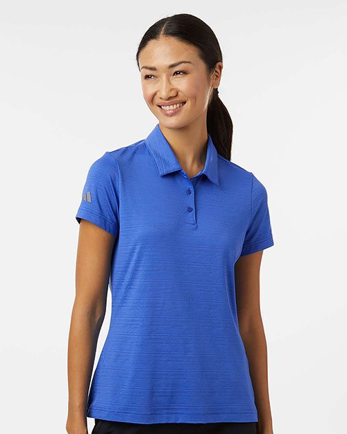 Adidas A707 Women's Textured Stripe Polo at GotApparel