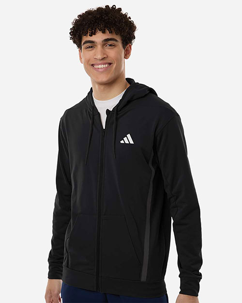 Adidas AT208 Men's Game & Go Fleece Full-Zip Hooded Sweatshirt at GotApparel