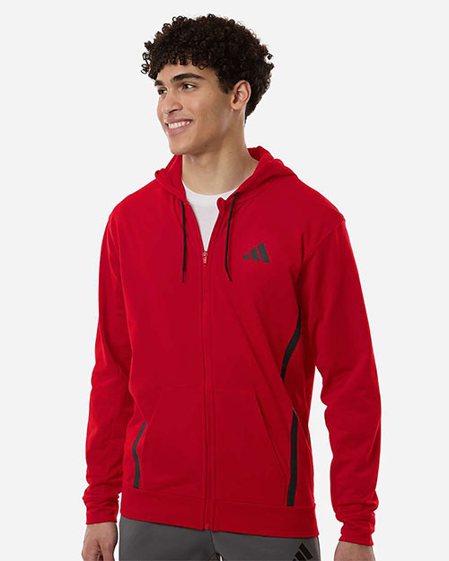 Adidas AT208 Men's Game & Go Fleece Full-Zip Hooded Sweatshirt at GotApparel