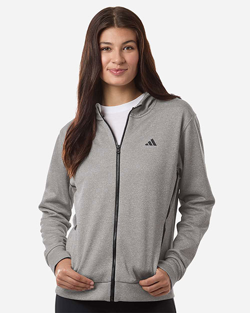 Adidas AT209 Women's Game & Go Fleece Full-Zip Hooded Sweatshirt at GotApparel